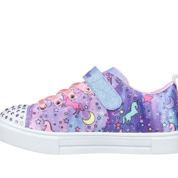 BRAND NEW girl youth skechers unicorn light up velcro shoes size 3Y (lights up) - Picture 4 of 8